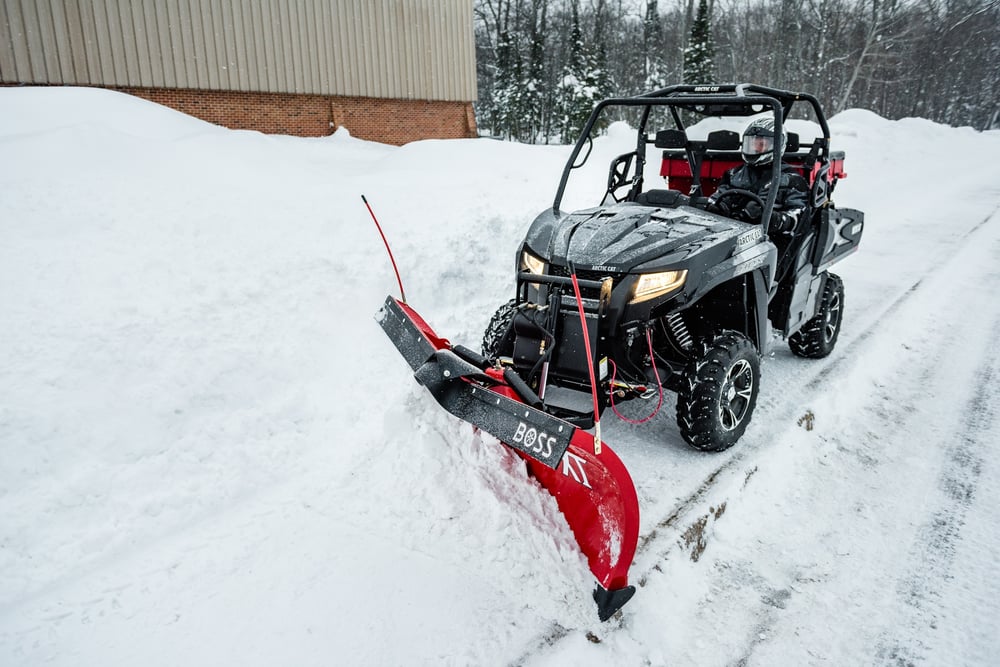 How to Solve Your Sidewalk Snow Removal Problems with an ATV/UTV Snowplow