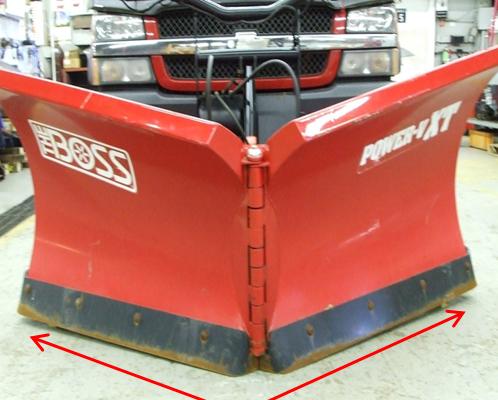 BOSS V-Plow with Misaligned Cutting Edge Wing Tips Up